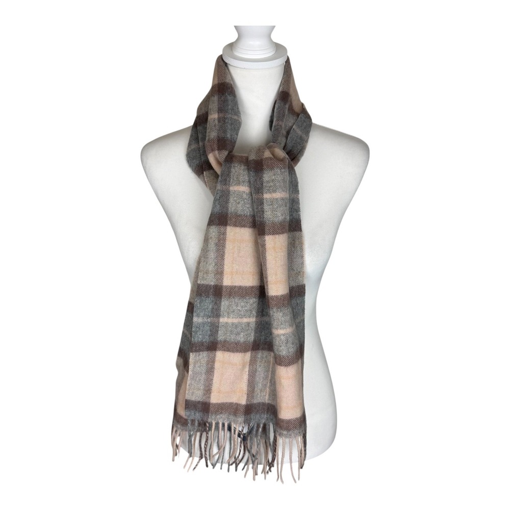 Atholl Weavers Mackellar Natural Tartan Lambswool Scarf Made in Scotland NWT
